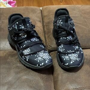 Black Floral Sneakers